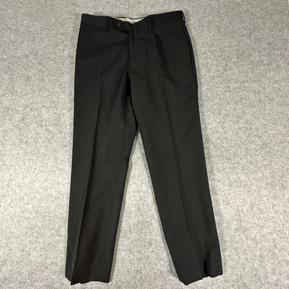 Pronto Uomo Suit Set Mens 37S 31W Charcoal Gray Wool Blend 2-Button Professional